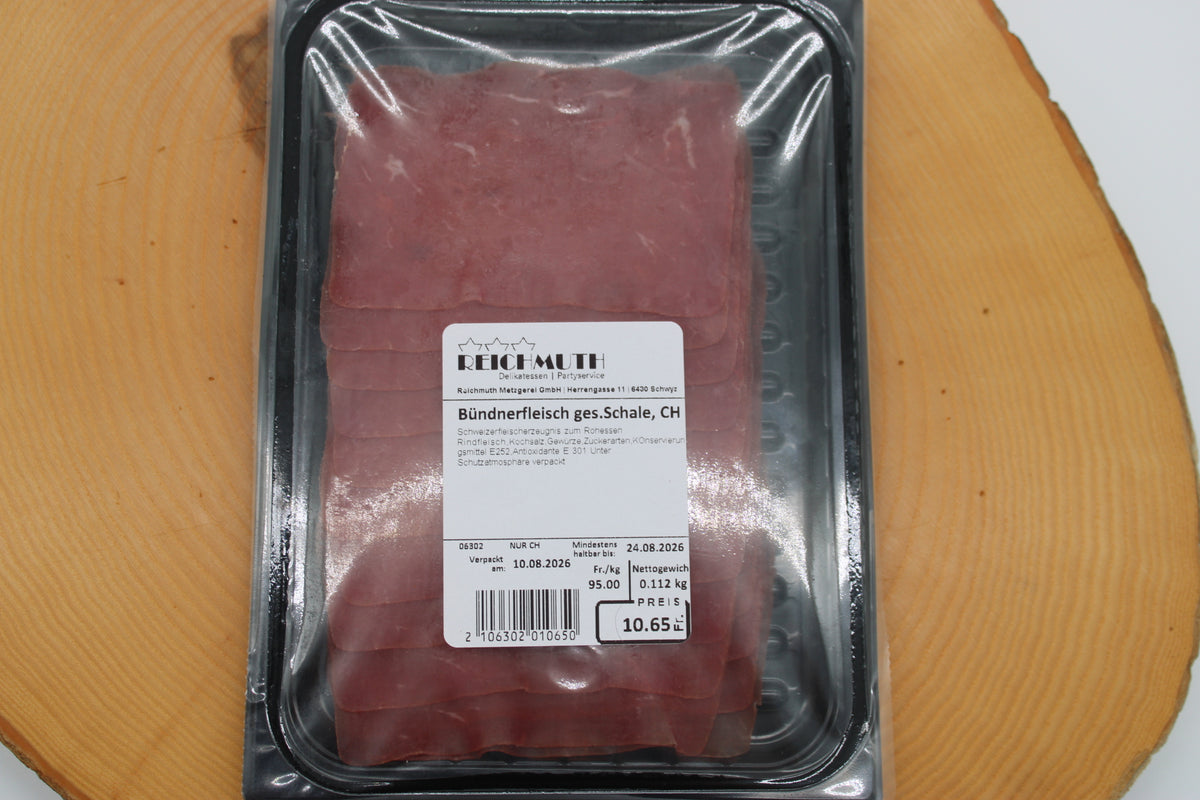 Bündnerfleisch geschnitten in Schale (ca. 100g)
