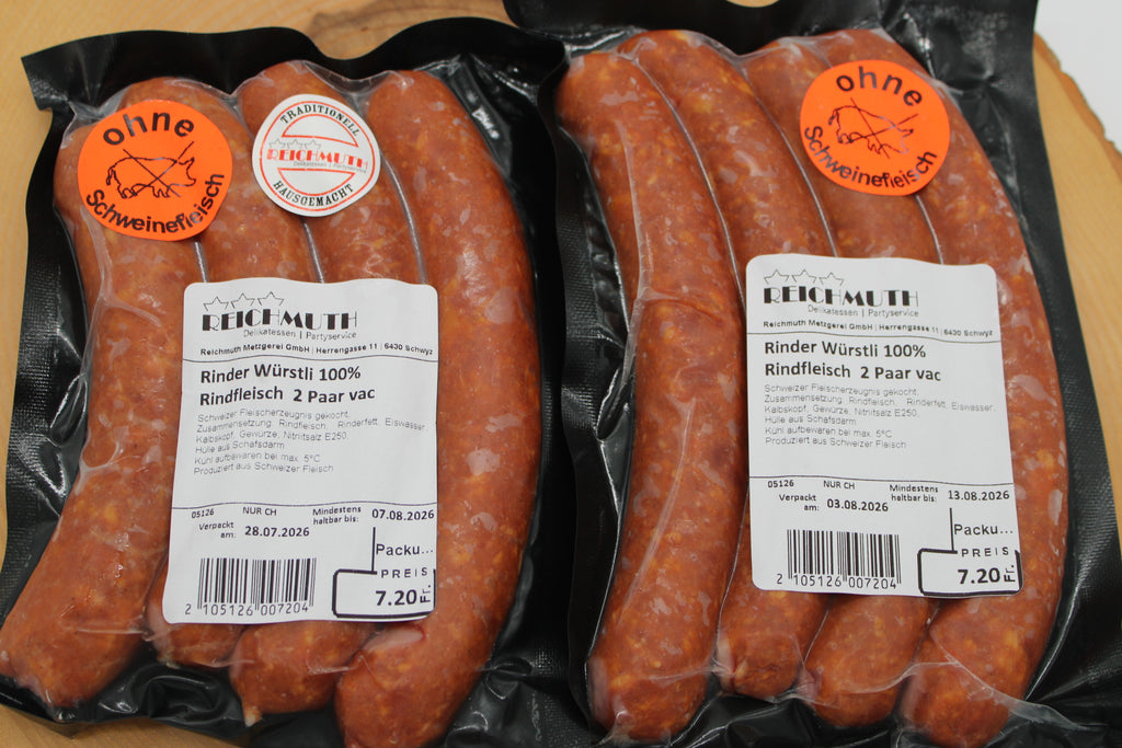 Rinderwürstli 100% Rindfleisch 2 Paar vac. (300g)